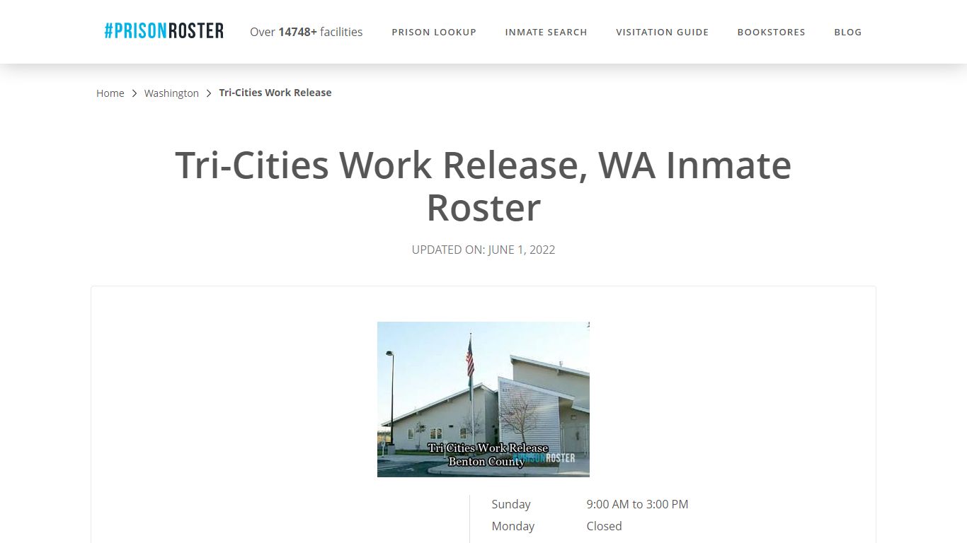 Tri-Cities Work Release, WA Inmate Roster